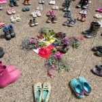 Memorial at Sackville Town Hall for 215 children discovered at residential school site