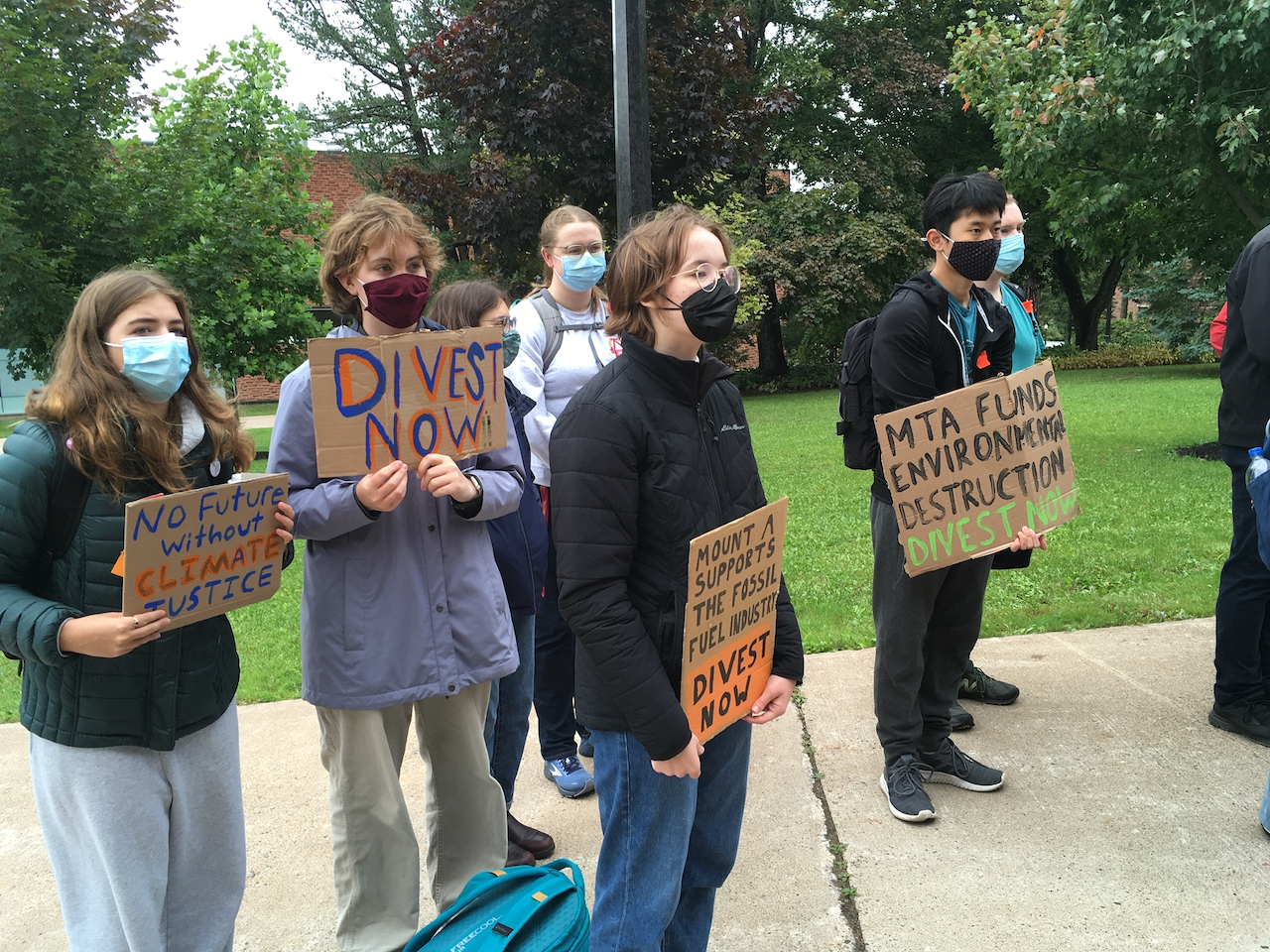 ‘I want my school to do better’: Students show up to call out Mt A for lack of action on divestment